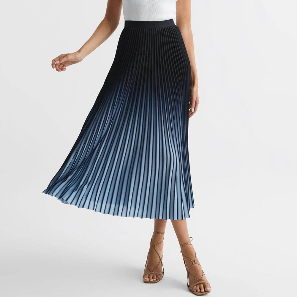 Long pleated 2025 ombre skirt